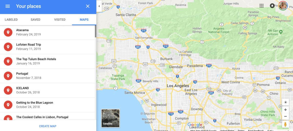 Google maps trip planner